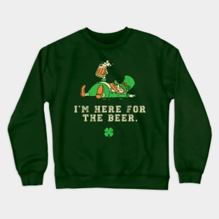 I'm Just Here for the Beer Shirt Leprechaun St Patricks Beer Crewneck Sweatshirt